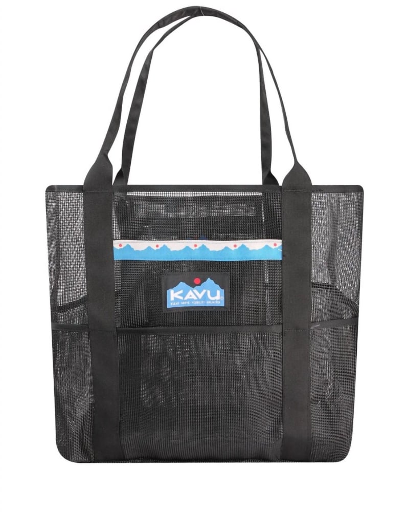 Front of a size O/S Alder Lake Tote Bag in Black in Black by KAVU. | dia_product_style_image_id:331716